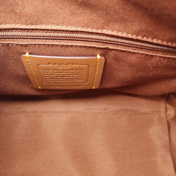 Coach Rowan Satchel Bag In Signature Canvas With Orange Print CAQ61 - Picture 5 of 8